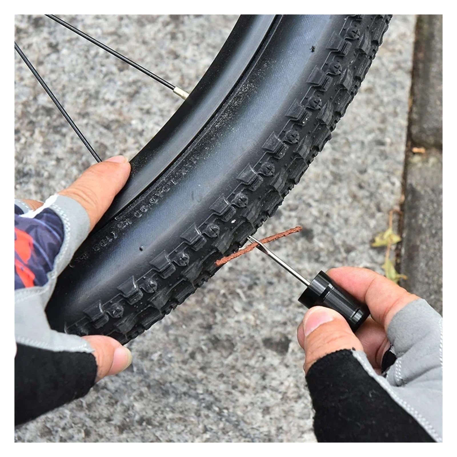 Tubeless Tyre Repair Kit with Rubber Strips & Plug Tools for Car Truck Motorcycle Emergency Puncture Hole Repair Set (zestaw 21 szt.)