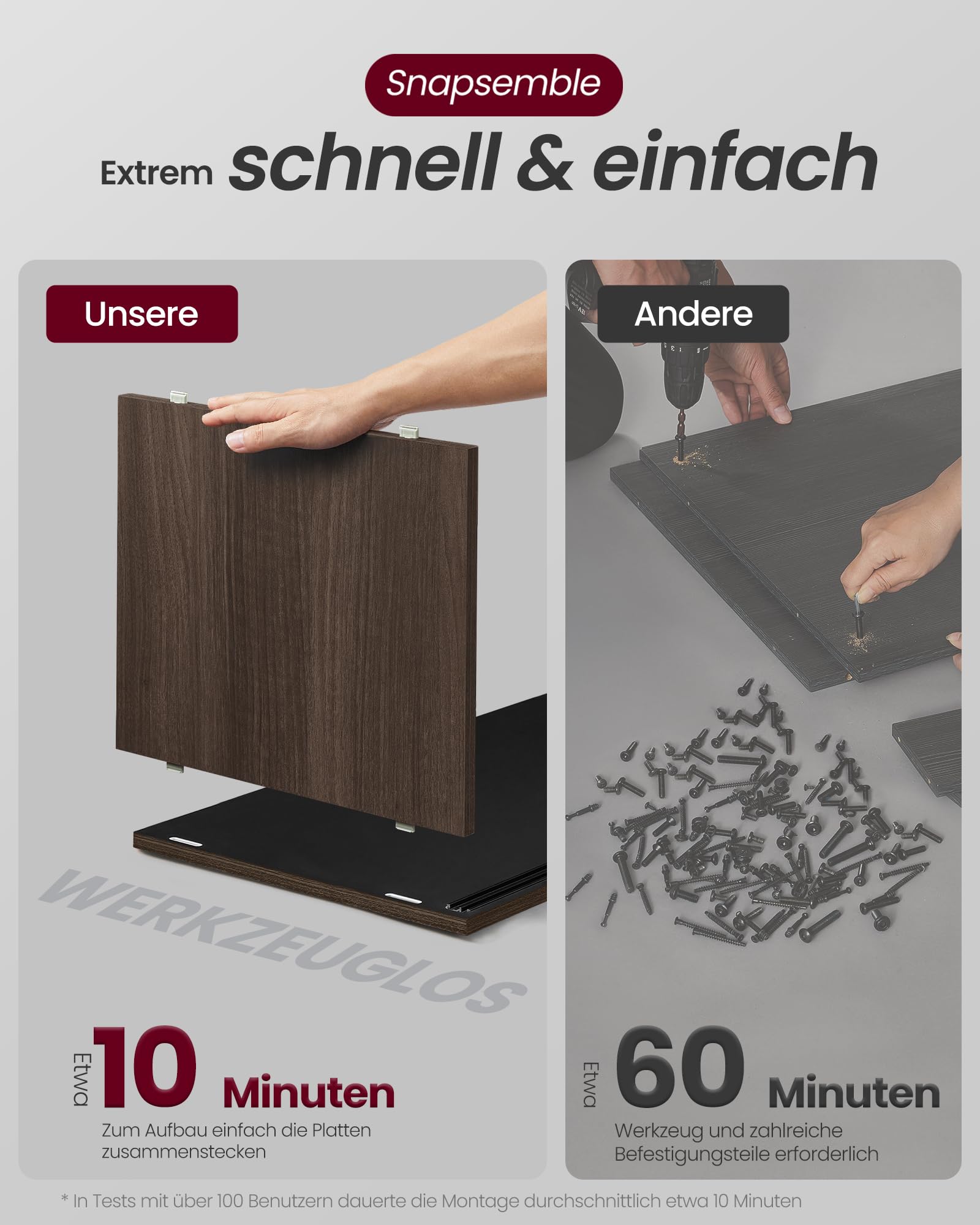 VASAGLE TV-Schrank Lowboard, Snapsemble – superschnelle Montage, Fernsehtisch für Fernseher bis 32/45/50/55/60 Zoll, Modernes Design, Wohnzimmer, Riffelglas, 140 x 39 x 45 cm, Schwarz LTV466K02