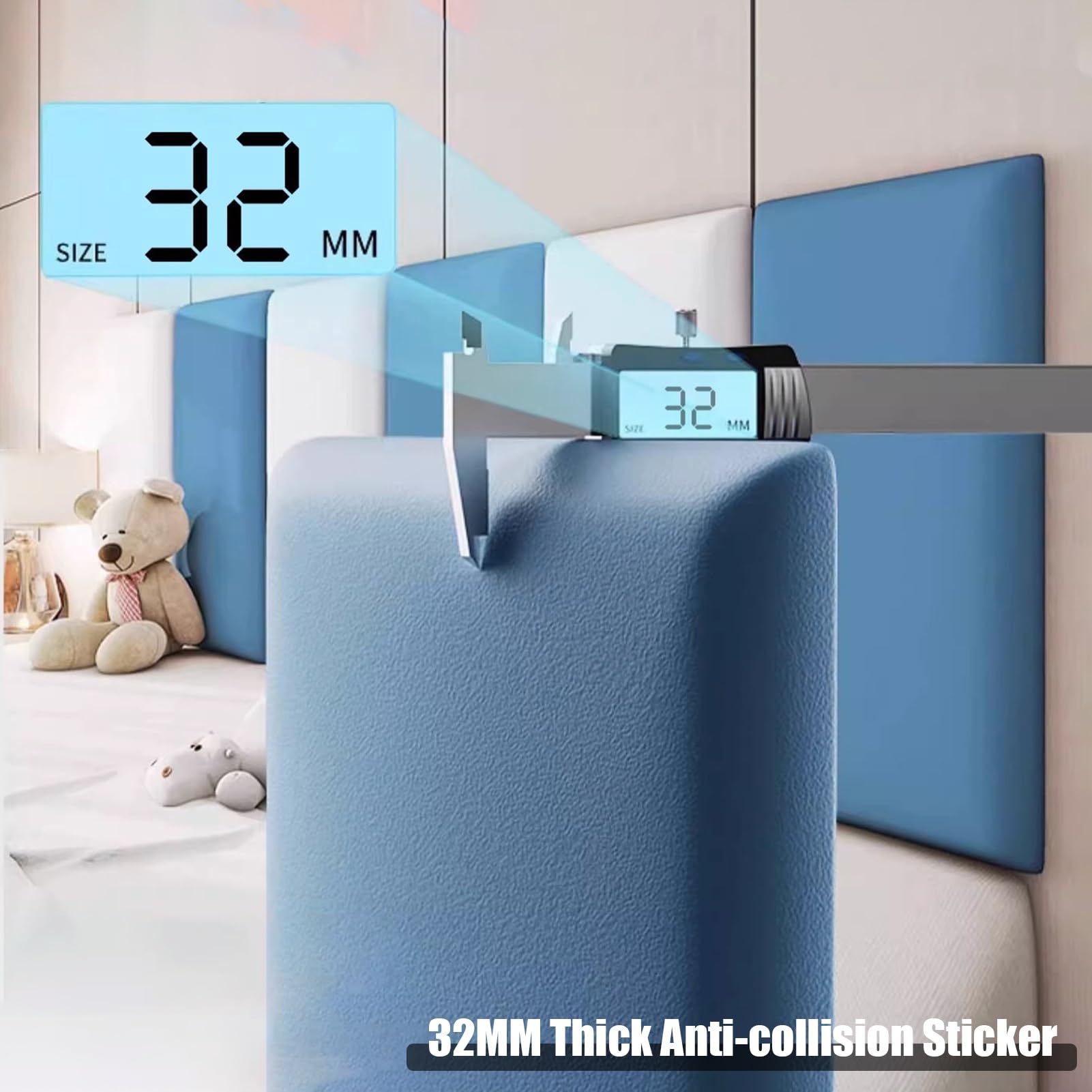 Anti-Kollisions-Wandpolster, Wyściółka dla dzieci Różowa, Panel ochronny Tapicerowane panele ścienne Zagłówek(2pcs,20cmx40cm)
