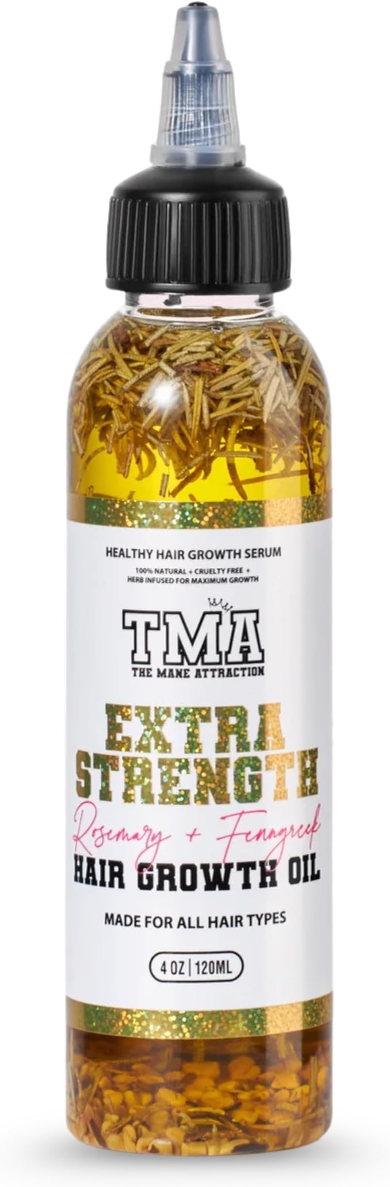 The Mane Attraction Extra Strength Rosemary + Fenugreek Herbal Hair Growth Oil | Infused With Castor Oil for ALL Hair Types