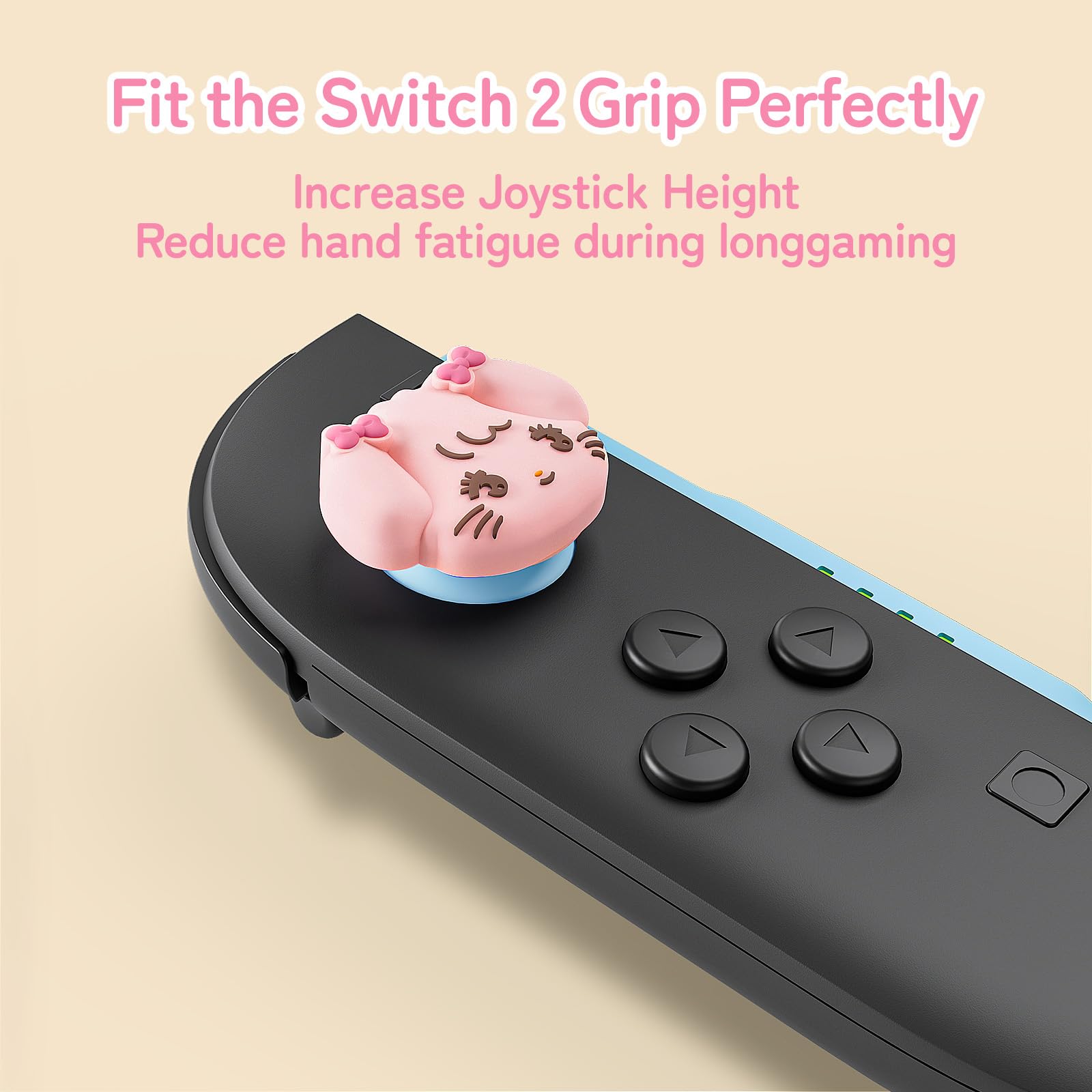 GeekShare Tapones de silicona para pulgar compatibles con Switch 2025, fundas suaves para Switch 2, 4 unidades, Mikko Sweet Thoughts