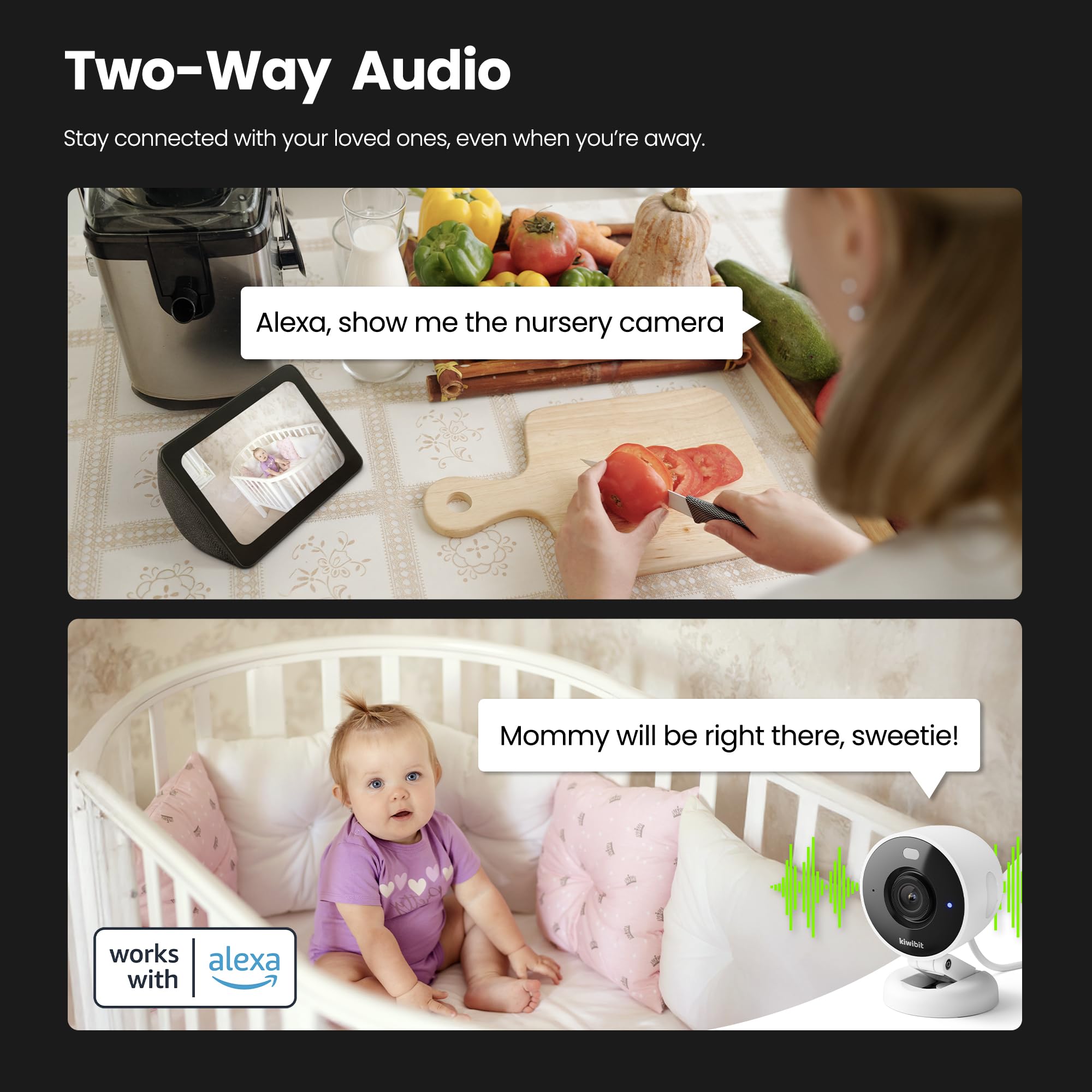 Kiwibit Telecamera di sicurezza 2K per interni/esterni, telecamere magnetiche cablate per la sicurezza domestica, fotocamera per animali domestici, baby monitor, rilevamento AI, visione notturna a