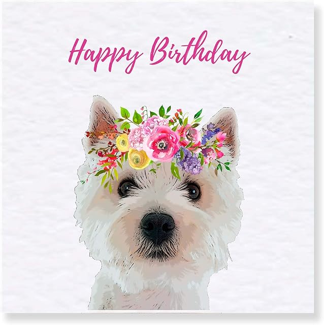 West Highland Terrier Birthday Card - Westie Card