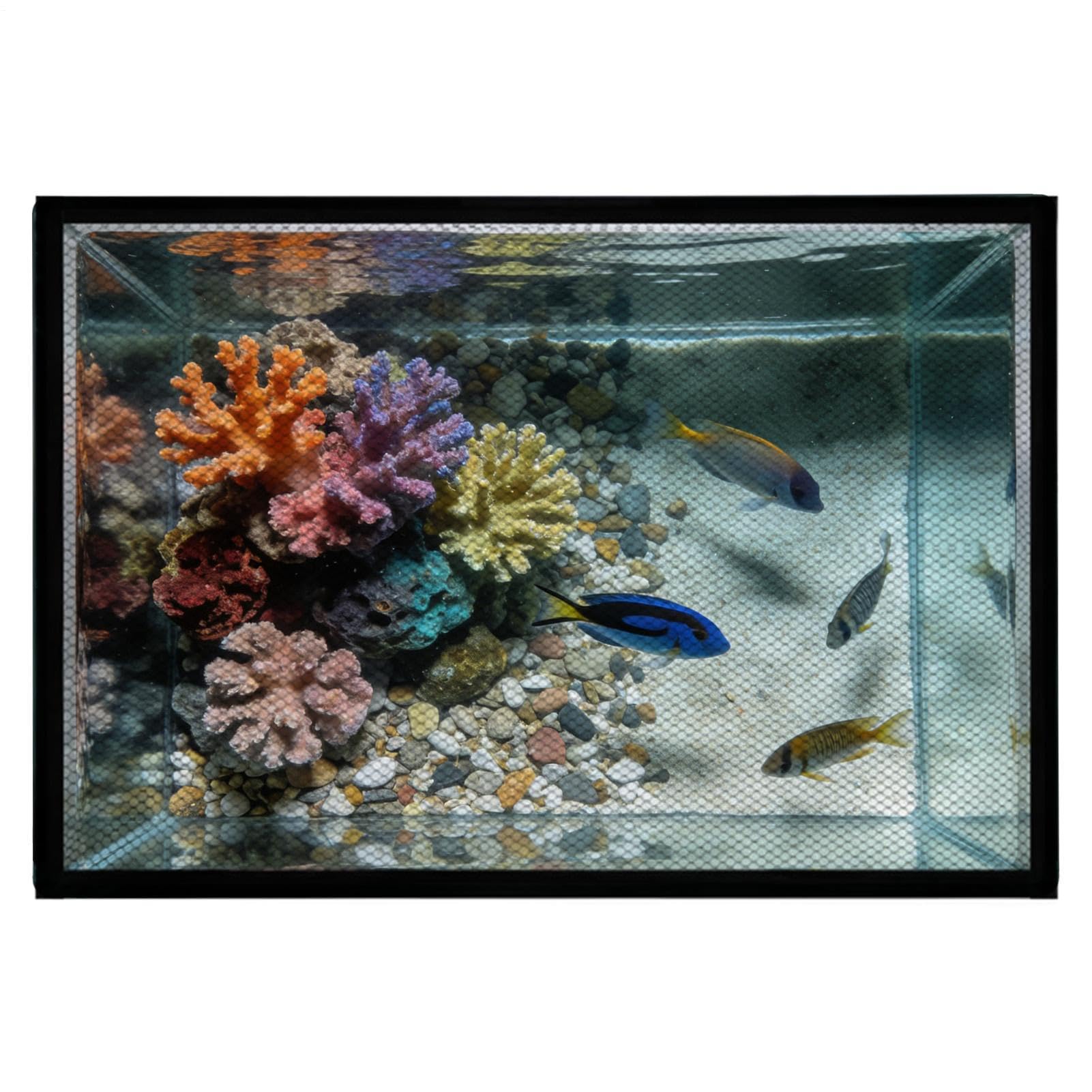 Aquarium Net - 60cm x 30cm Adjustable Aquarium Top Mesh Screen Professional Growers Hobbyists Maintenance Home | Office Lobby Pet Store Temporary Magnetic Anti Jump