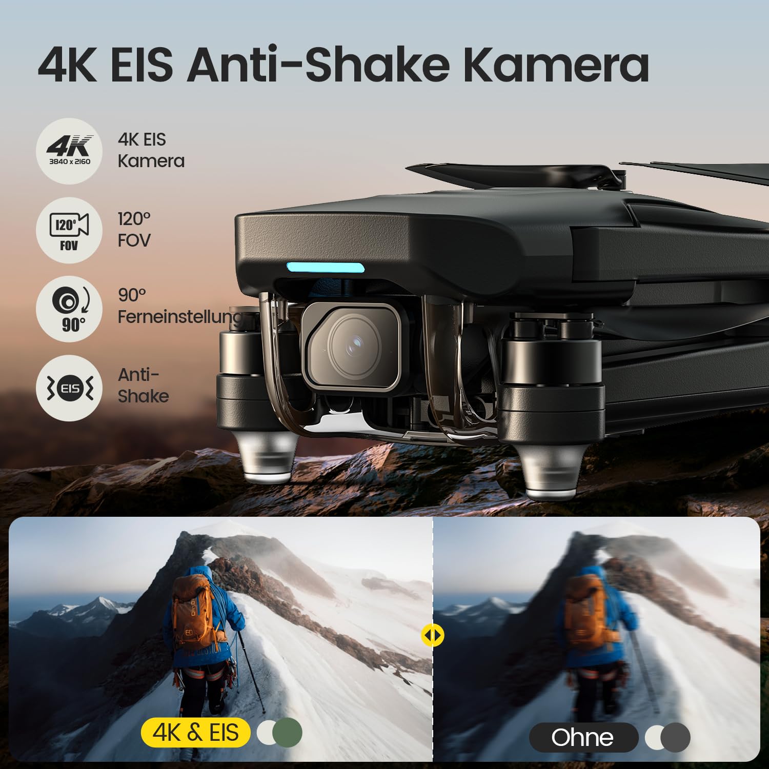 Holy Stone HS175G GPS Drohne mit 4K EIS Kamera für Erwachsene & Anfänger | 60 Min Flugzeit, Follow Me, Bürstenloser Motor, Kreisflug, unter 249g C0