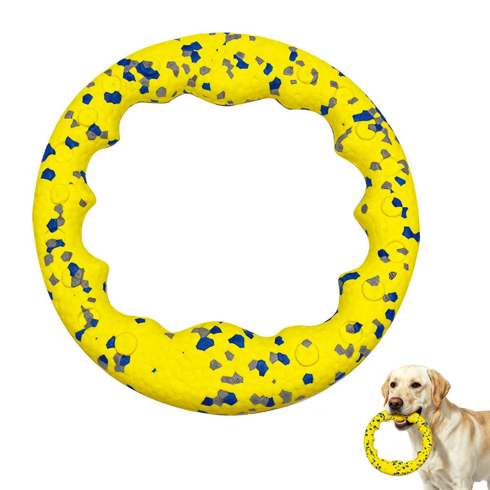 Dog Frisbee Toy, Interactive Floating Ring for Fetch & Train Small/Med Dogs — image 1