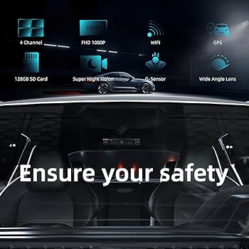 Amazon.com: 360 Dash Cam Front and Rear Inside,4 Channel