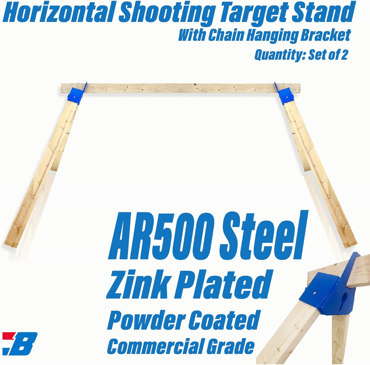 Bash Target Supply Commercial Grade, Never Tip, Steel Shooting Target Stand for Hanging AR500 Steel Silhouette or Round, Paper Targets for Any Caliber Handgun, Rifle or Shotgun