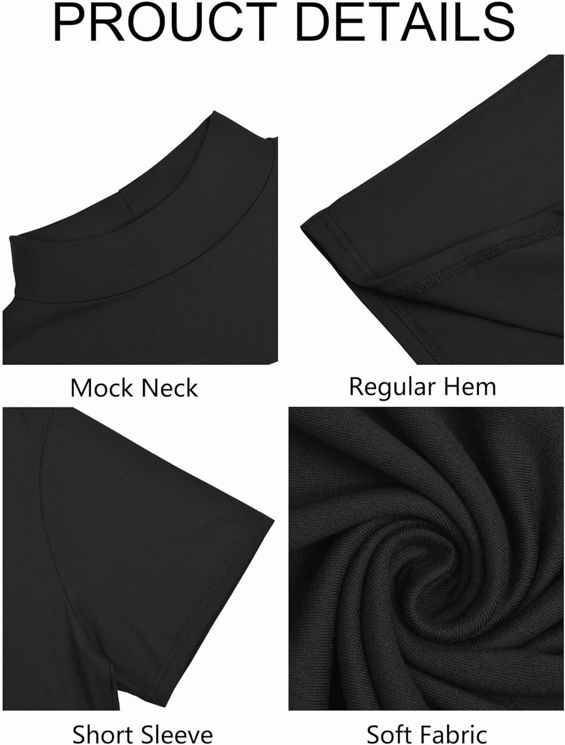 Vssjavun Men's Mock Turtleneck T Shirt Short Sleeve Solid Basic Tee Soft Casual Pullover Top - Image 5