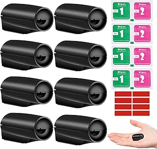 8 PCS Mini Deer Whistles Set - Deer Whistles with Extra Tapes and Wet and Dry Paper, Deer Whistles for Car Vehicles Truck SUV Motorcycle（Black）