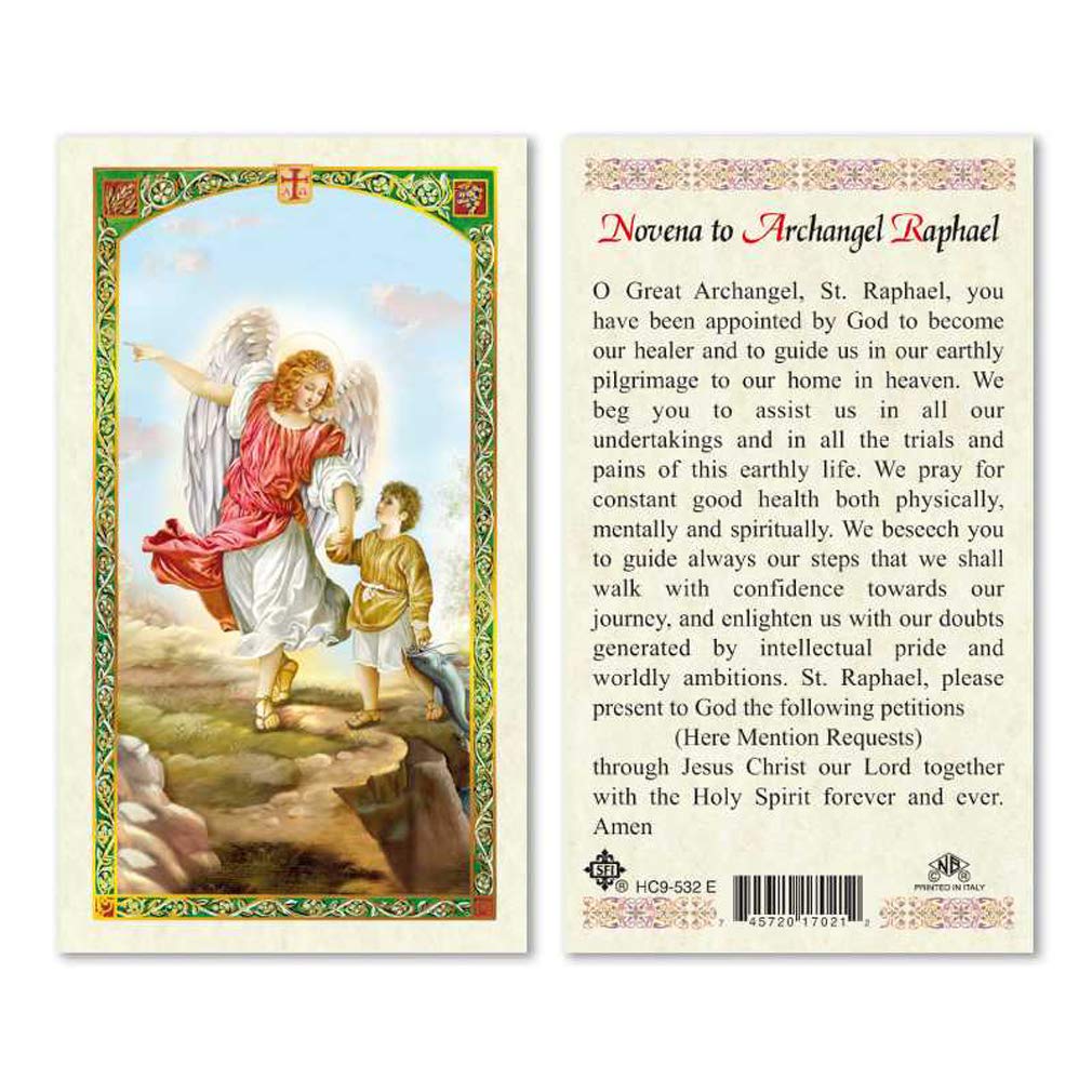 Amazon.com : Novena to Archangel Raphael Laminated Prayer Cards - Pack of  25- : Office Products