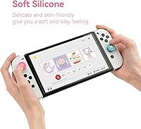 Vista 3 de GeekShare Bonitas tapas de silicona con agarre para el pulgar, funda de joystick compatible con Nintendo SwitchOLEDSwitch Lite, 4