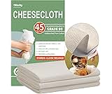 Olicity Cheese Cloths, Grade 90, 45 Sq Feet, Reusable Cheese Cloth with Closed Edges Unbleached Cotton Cheesecloth for Straining, Fine Mesh Fabric Muslin Cloth for Cooking, Baking, Milk,Crafts-5 Yards