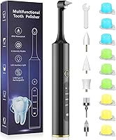 Vista 1 de Pulidor de dientes recargable con 5 cabezales de cepillo, 9 pastas de pulido, 4 modos de velocidad, kit de limpieza dental IPX6, luz LED, kit