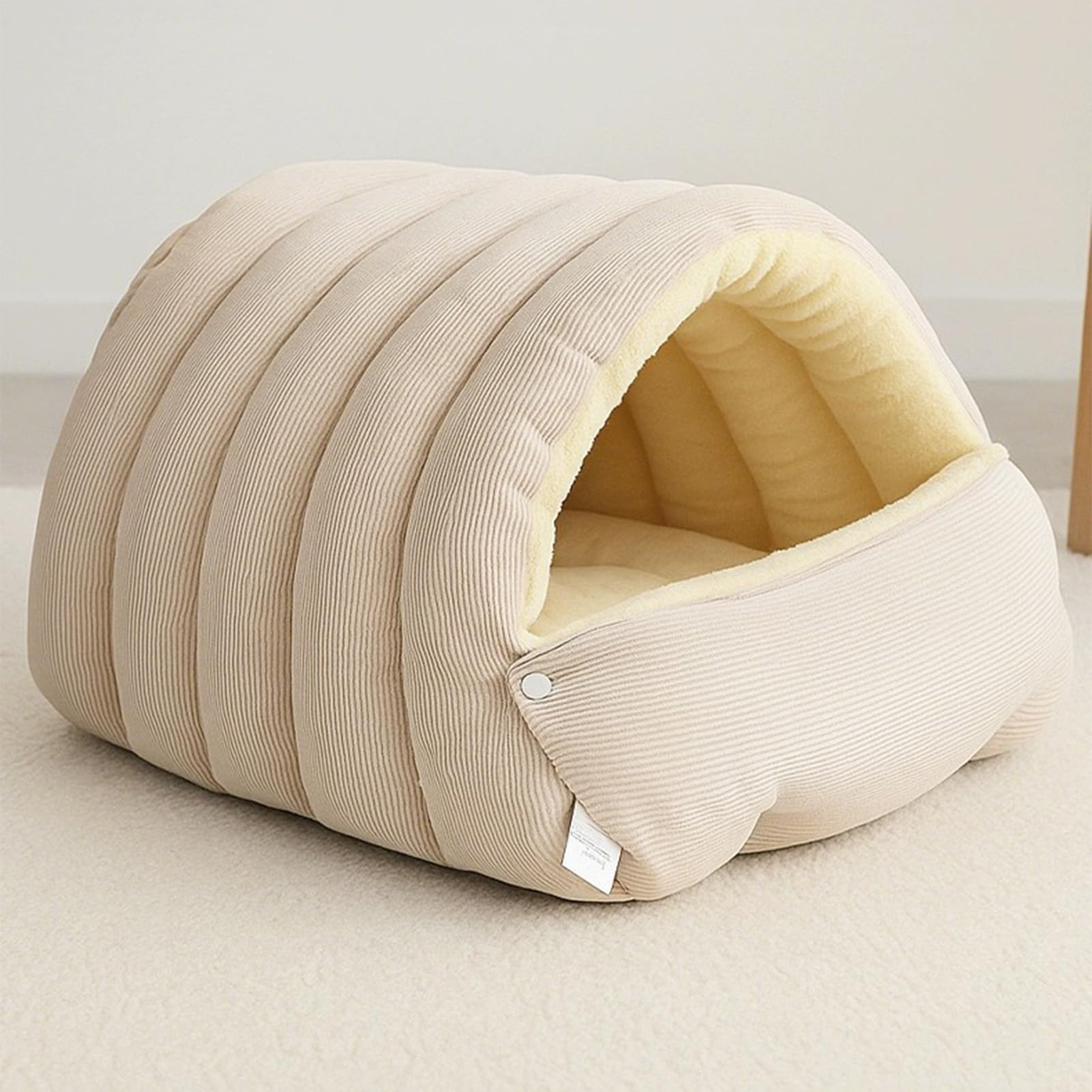 Panier pour Chat Douillet - 45x30x19cm Tente Moelleuse Et Chaude avec Coussin Amovible | Conception Coupe-Vent | Tente Douce Et Chaude pour Chats D'Intérieur & Petits Chiens