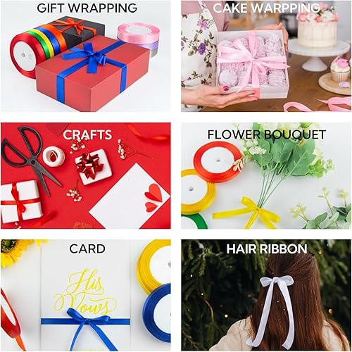 Miniatura 3 de Cinta de satén verde de 58 pulgadas x 25 yardas, rollo de cinta de satén de poliéster, cinta de tela sólida para envoltura de regalos, decoración de