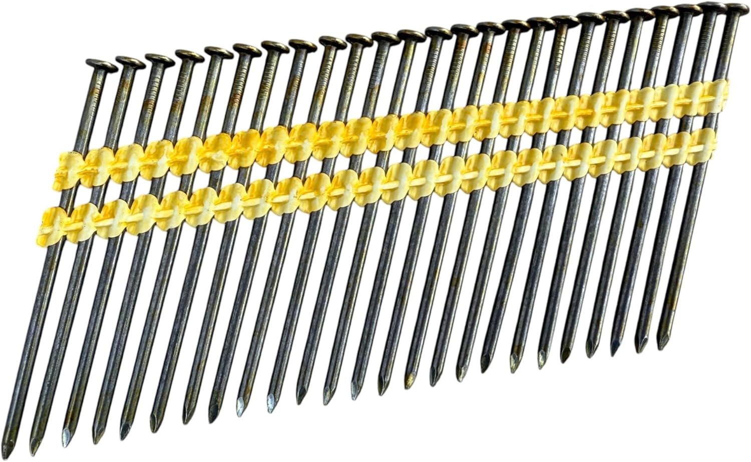 Sandbaggy 21 Degree Framing Nails (3-1/2 inch x 0.131 inch) - Plastic Strip Collated Nails - 1/4" Round Head, Smooth Shank, Vinyl Coated (1000)