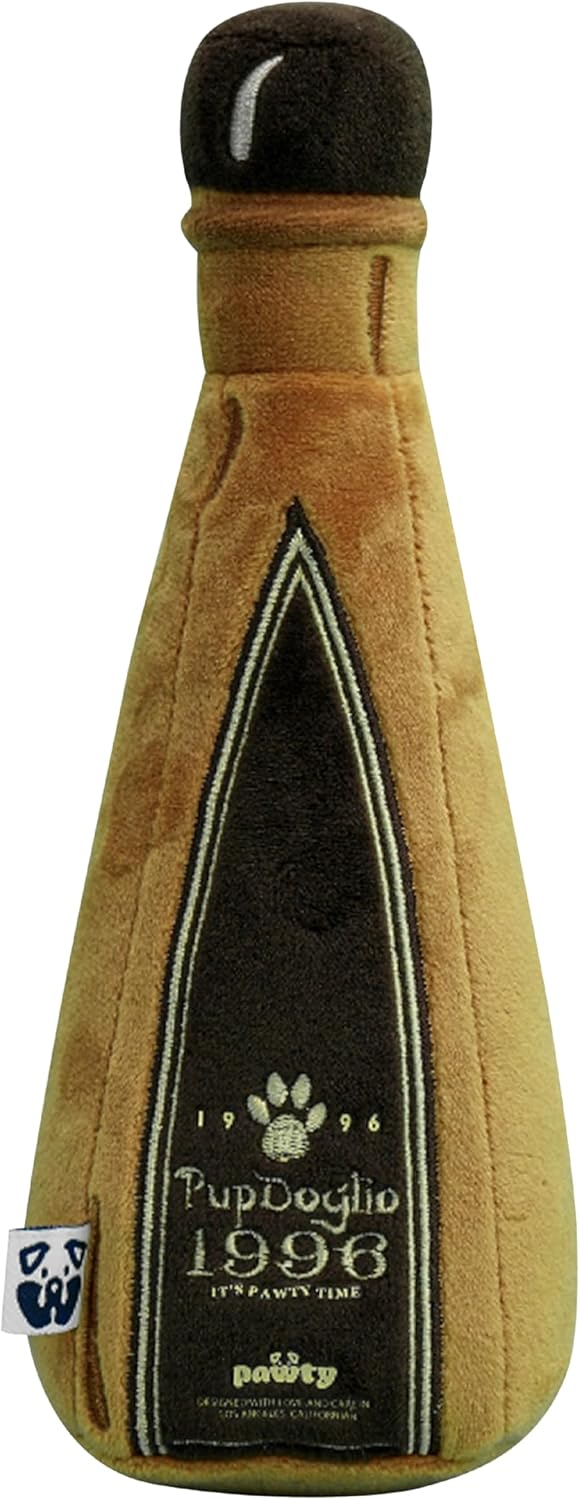 Pup Doglio 1996 Dog Toy – Plush Cute Unique Dog Drinks Toy with Squeaker for Small Dogs – Cute Dog Gifts for Favorite Dog Birthday