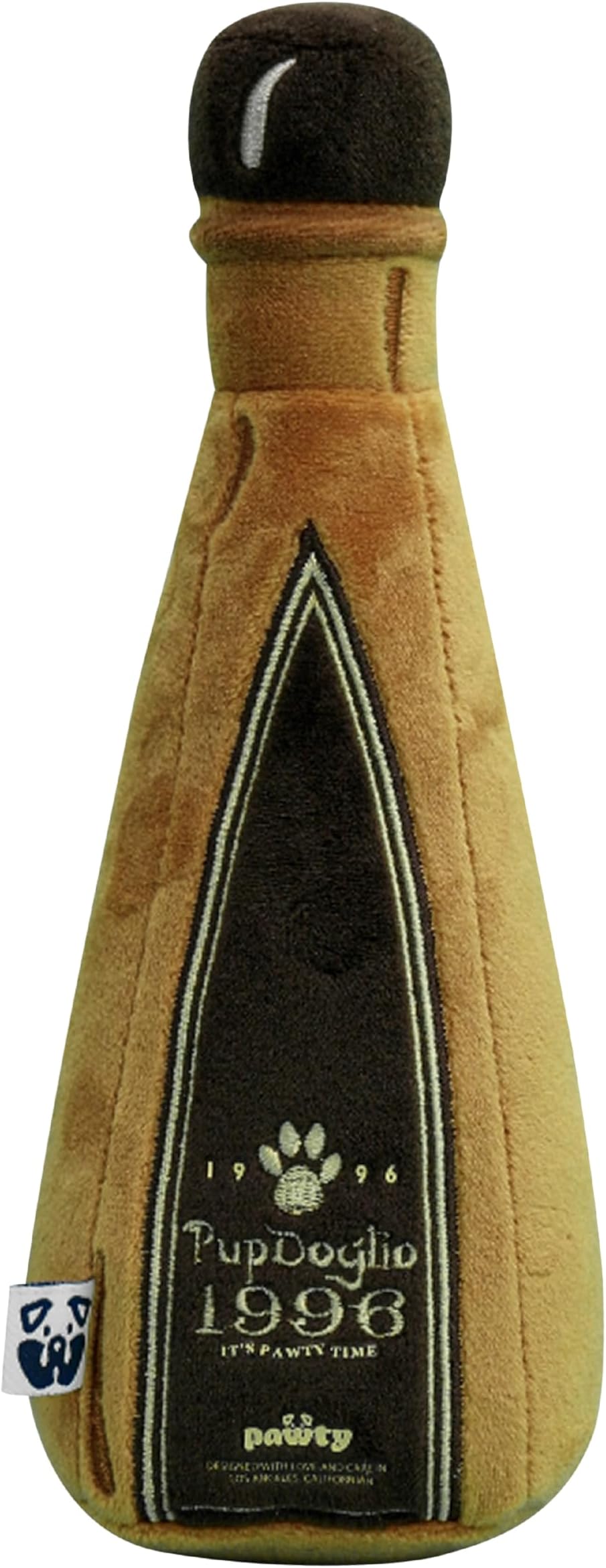 Pup Doglio 1996 Dog Toy - Plush Cute Unique Alcohol Beer Wine Dog Drinks Toy with Squeaker for Small Dogs - Cute Dog Gifts for Favorite Dog Birthday