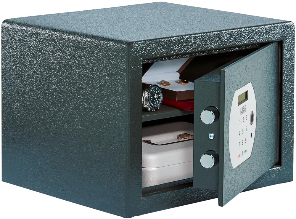 BURG-WÄCHTER Pure-Safe PS 120 E FP - Cassaforte per mobili con serratura elettronica a combinazione e impronte digitali, 20,6 l, 12,8 kg, colore: Antracite