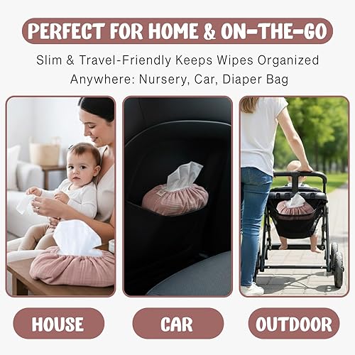 Miniatura 7 de Funda para toallitas para bebé - Tamaño universal, talla única, se adapta a todos los paquetes de toallitas | Funda de tejido de algodón de muselina