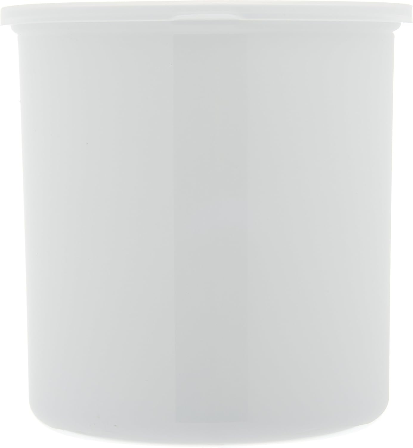 Carlisle FoodService Products Classic Round Storage Container Crock with Lid for Kitchen, Restaurants, Home, Plastic, 2.7 Quarts, White, (Pack of 6)