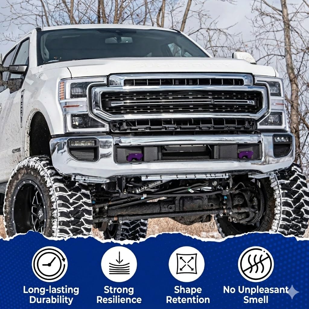 Fundas de gancho de remolque compatibles con accesorios Super Duty F250 F350 F450 2017 2018 2019 2020 2021 2022 2023 2024 2025 2026 - Diseño mejorado, goma de silicona, instalación gratuita (morado)
