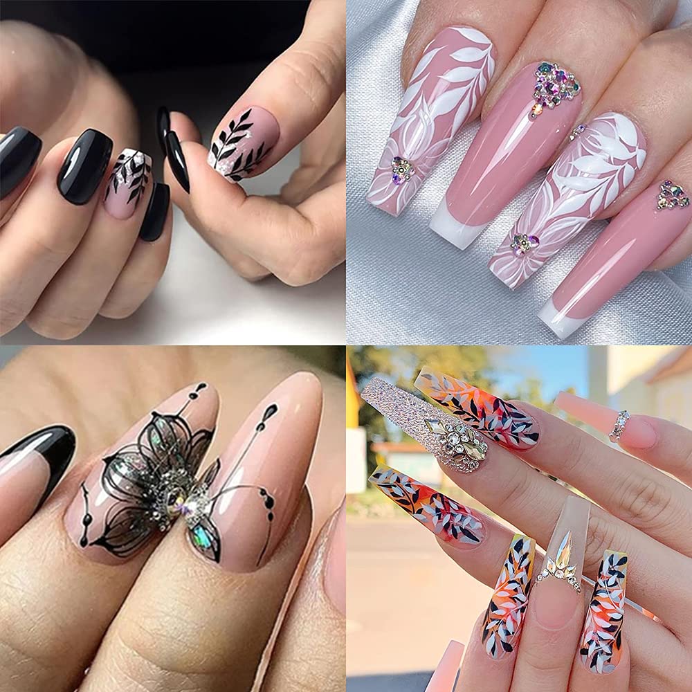 8 Blätter Nagelsticker Mit 3D Blumen & Schmetterlingen – Selbstklebende Nail Art Aufkleber Für Frauen & Mädchen