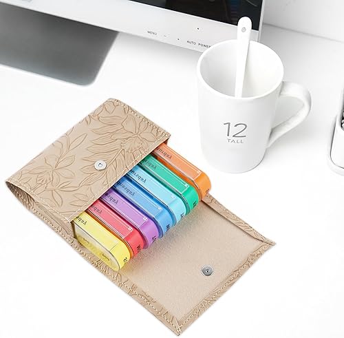 Miniatura 8 de LIZIMANDU - Organizador de píldoras, pastillero de viaje semanal con recordatorio de medicamentos diario AM PM, noche de día, 7 compartimentos, para