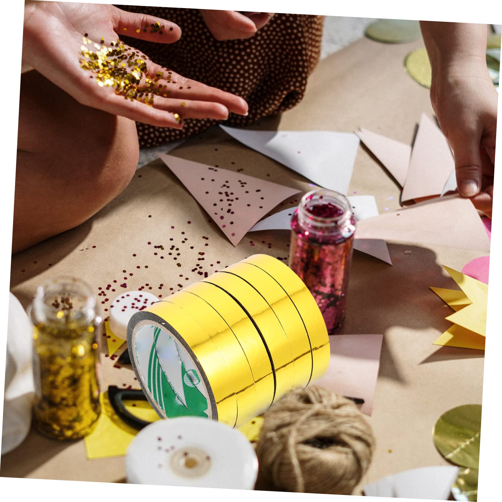 jojofuny 2 Sätze Gold Spiegel Klebeband Diy Metallic Washi Tape Für Kreative Bastelprojekte Dekoratives Klebeband Für Kunst Und Geschenkverpackungen 6 Rollen * 2