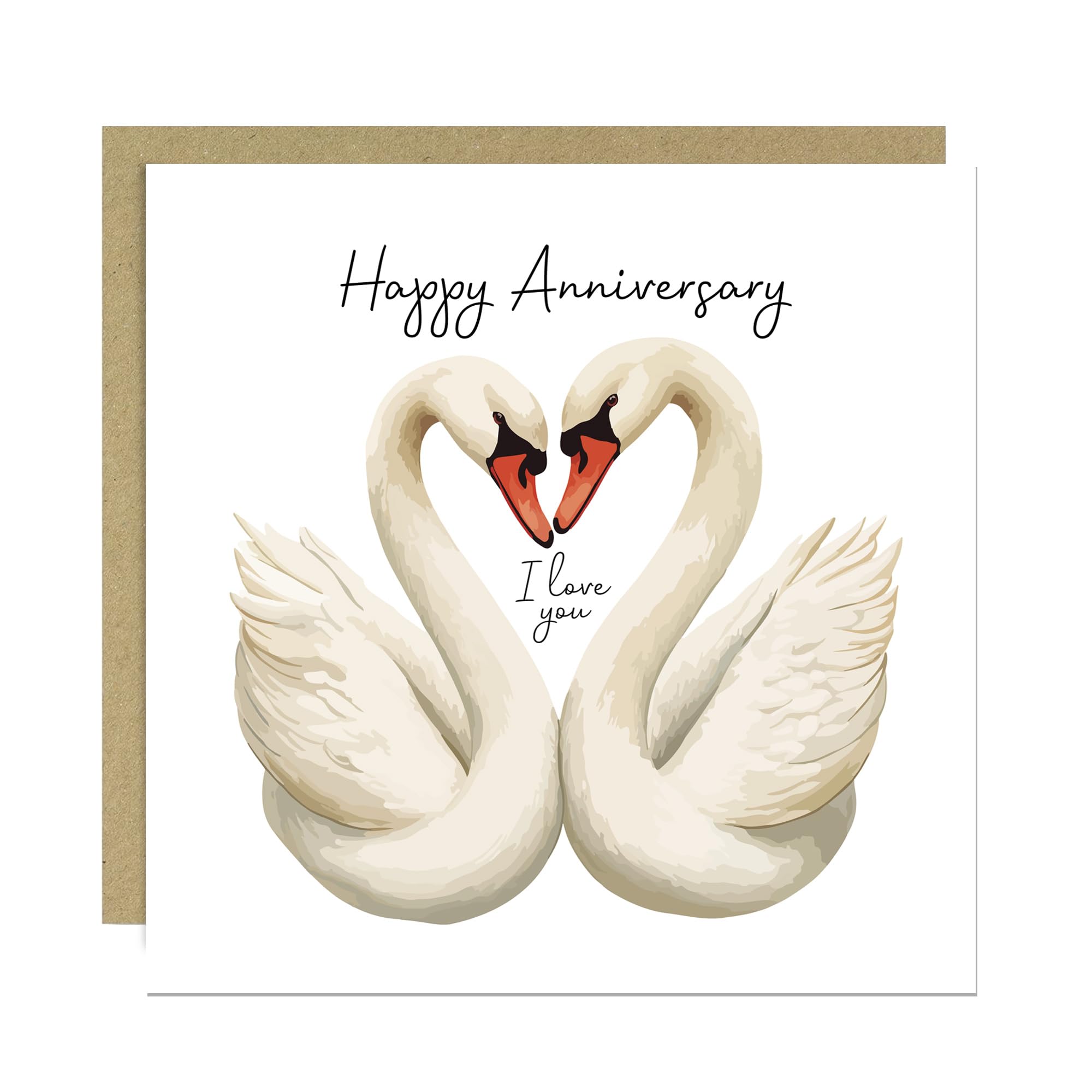 RED OCEAN Happy Anniversary Card 144mm x 145mm Card With Craft Envelope, Anniversary For Husband Wife Boyfriend Girlfriend, Happy For Partner