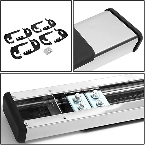 Miniatura 4 de DNA Motoring Estribos OD de 5 pulgadas con escalón lateral, barras Nerf compatibles con 04-14 F150 Crew Cab, STEPB-ZTL-8168-SS