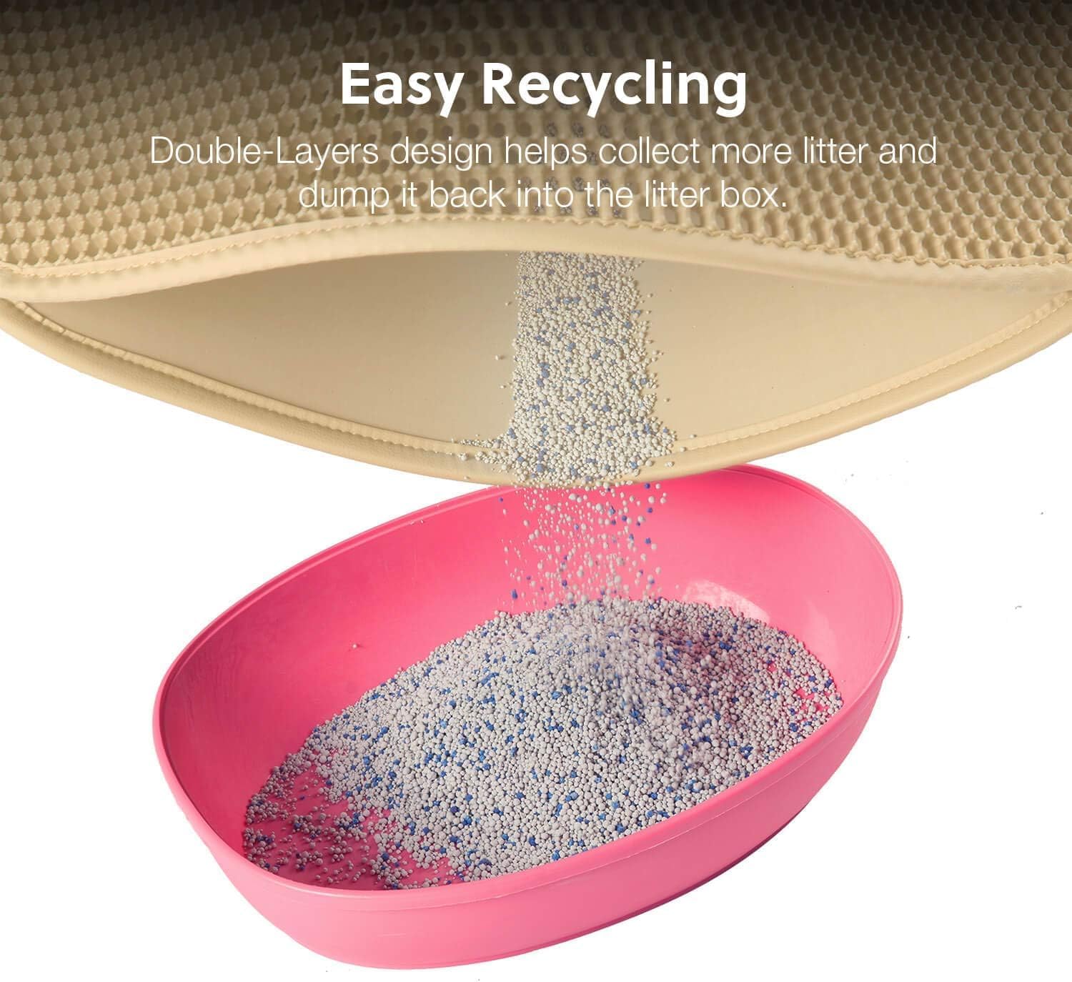 WePet Cat Litter Mat, Kitty Litter Trapping Mat, Honeycomb Double Layer Mats, No Phthalate, Urine Waterproof, Easy Clean, Scatter Control, Catcher Litter Tray Box Rug Carpet