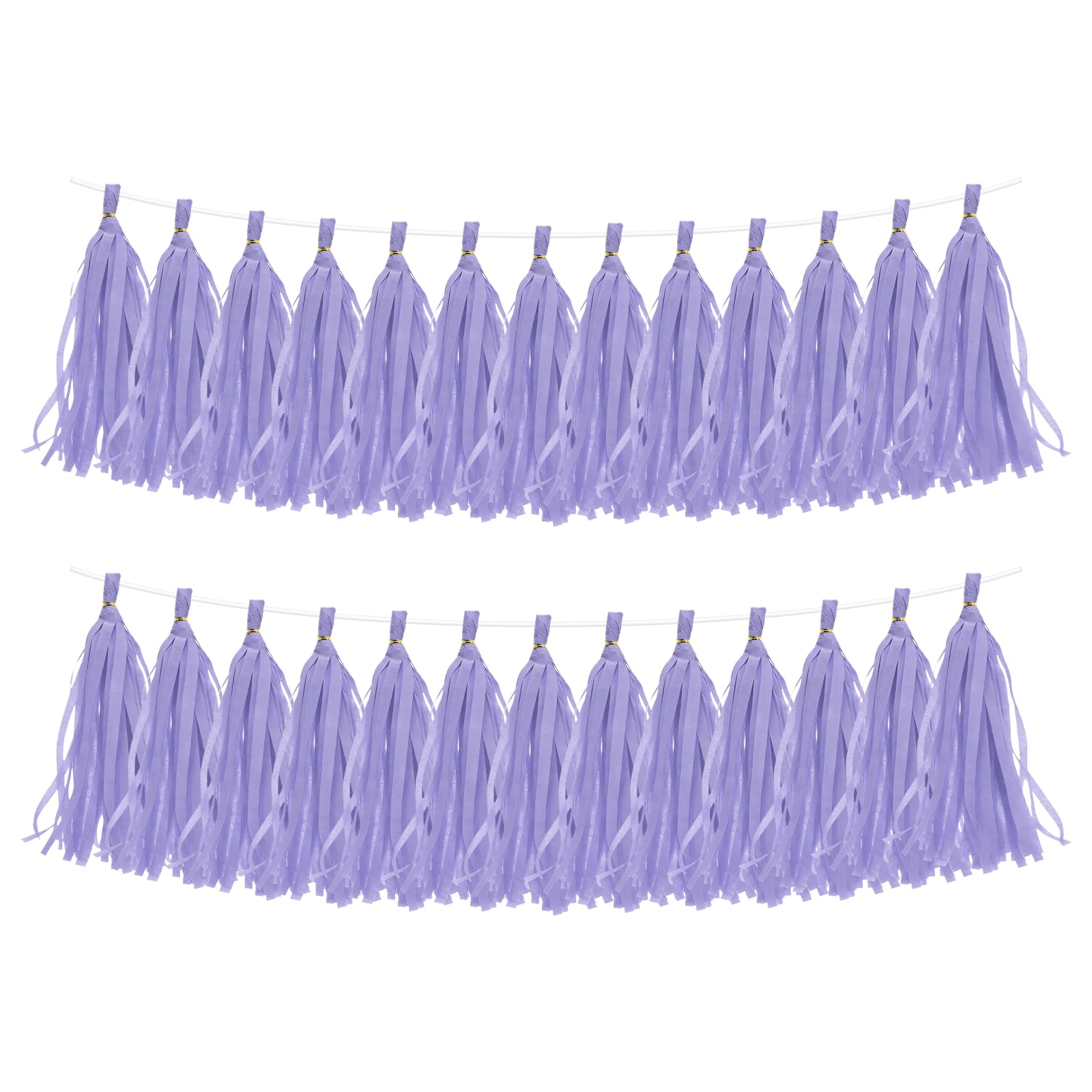 sourcing map 30Pcs Paper Tassels Garland, Tassel Garland Banner with Rope and Tie Wire for Party Decorations Wedding Decorations Football Party Engagement Decor DIY, Purple