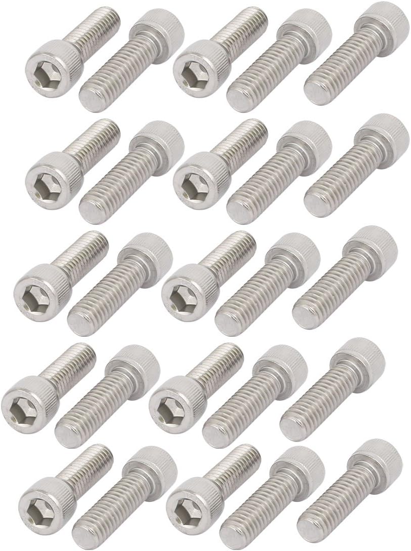 Aexit 5/16"-18 x Quality Parts 1" 304 Stainless Steel Full Thread Hex Socket Head Cap Screws 25pcs Model:33as47qo291