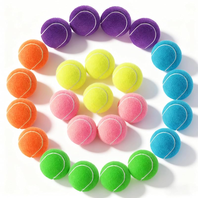 Bola de Borracha para Cães PHOEPET para Buscar, Tamanho Médio 6,35 cm, Pacote com 24