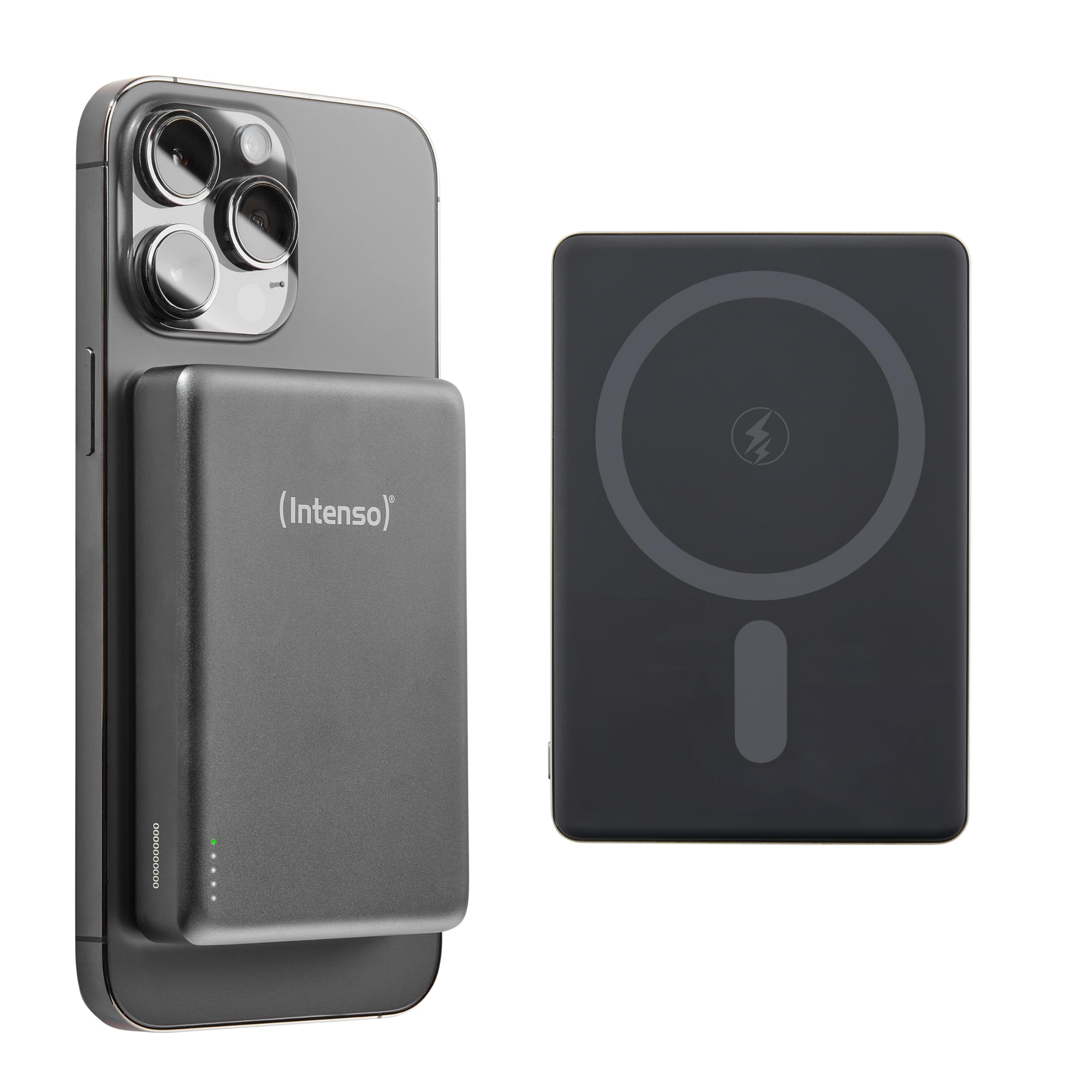 Intenso MW10000 Batterie Externe magnétique 10000 mAh – Compatible MagSafe, Recharge sans Fil 15 W, USB-C PD 20 W, pour iPhone et Android – Testée en Allemagne – Grise : Amazon.FR: High-Tech