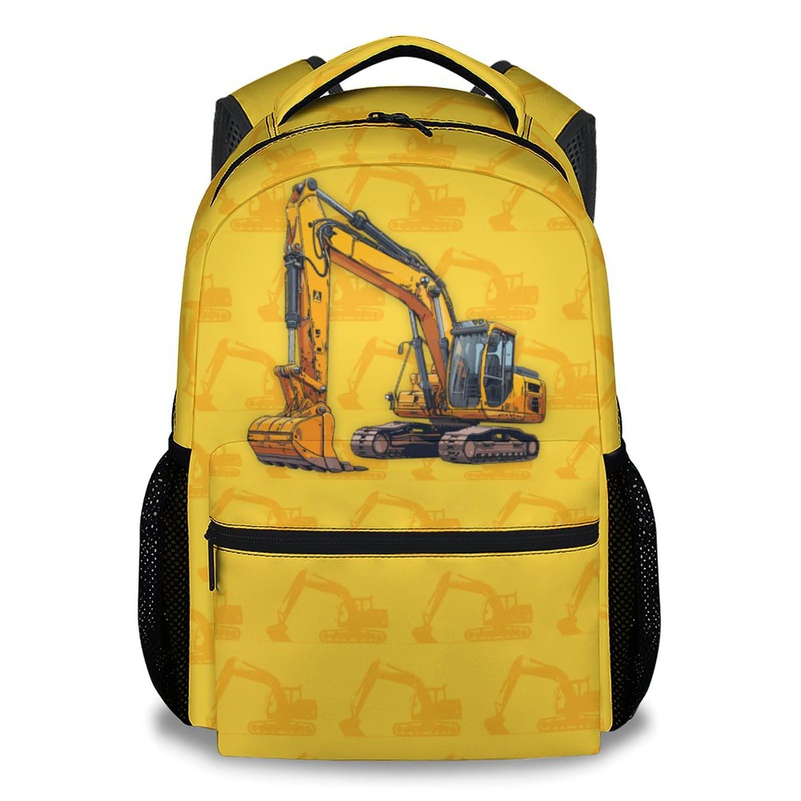 XaocNyx Backpack for School, 17 Inch Digger Bookbag for Elementary Middle, Cute Excavator Kids Backpacks for Boys