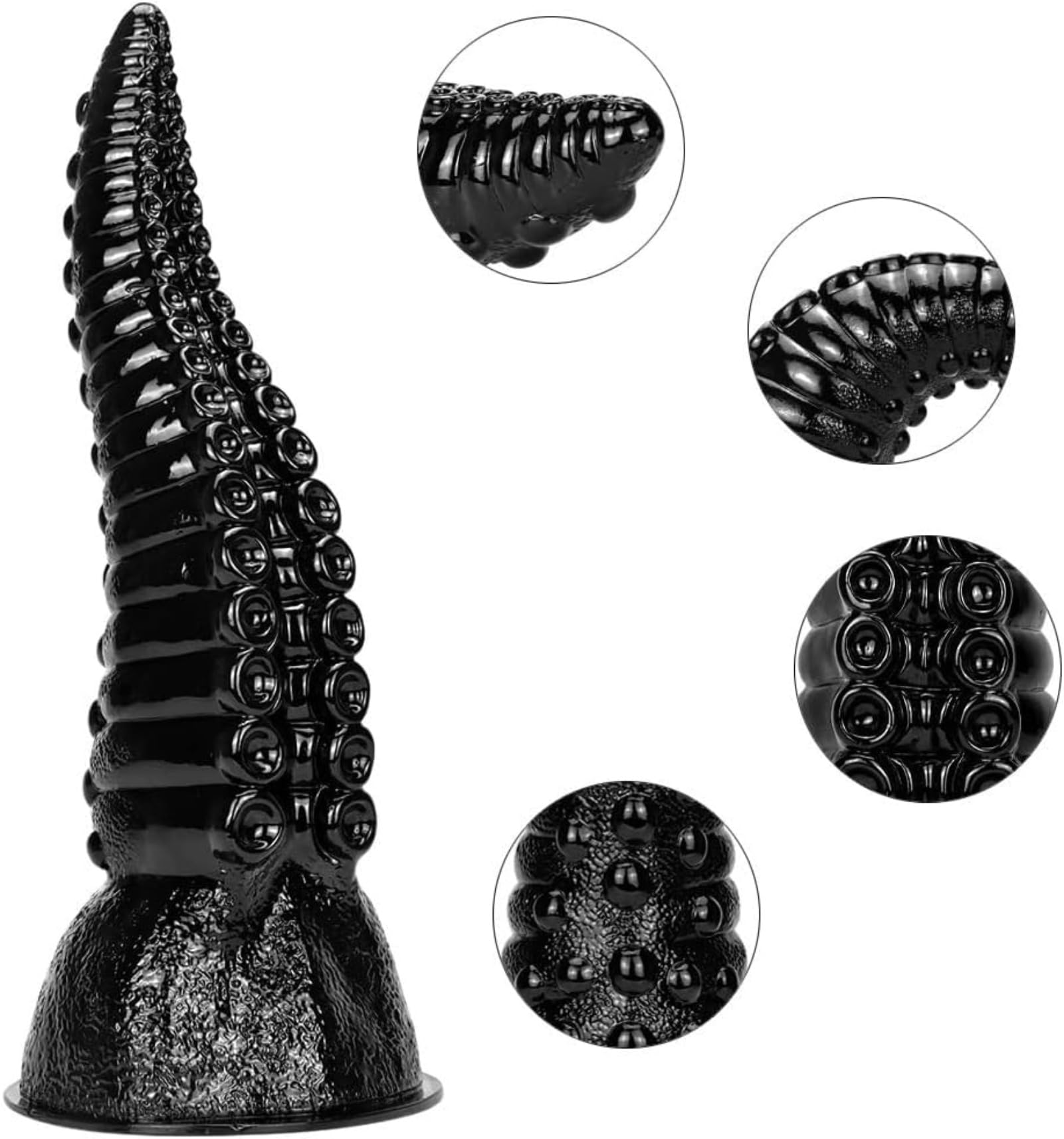 Dildo anale con tentacolo - Dildo in silicone da 35,5 cm con ventosa potente - Plug anale espansore - Giocattoli sessuali for donne(Schwarz)