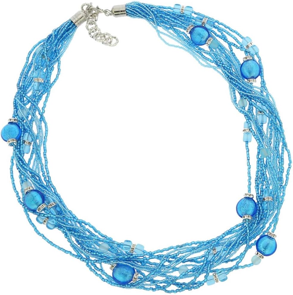 Glass Of Venice Murano Glass Alessia Necklace - Aqua Blue