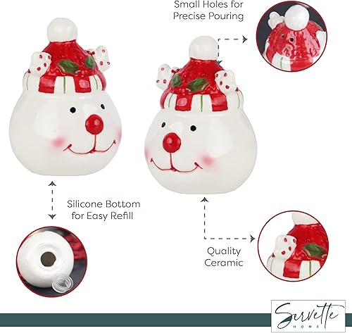 Miniatura 4 de Juego de salero y pimentero navideño - Muñeco de nieve y Papá Noel (muñeco de nieve de invierno)