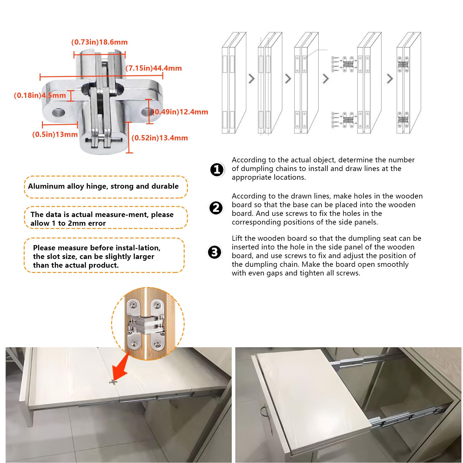Guía Telescópica De Aluminio para Mesas De Armario, Riel Extensible Riel Telescópico Oculto De Varias Secciones para Mesas, para Dormitorios, Despachos Y Encimeras De Cocina,1450mm