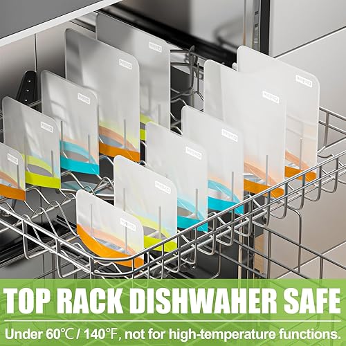 Miniatura 2 de Bolsas reutilizables para guardar alimentos, paquete de 24 bolsas planas sin bisfenol A para congelador (8 bolsas reutilizables de galón, 8 bolsas