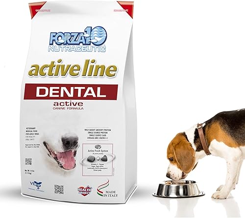 Forza10 Active Oral Care - Alimento seco para perros, cuidado dental para perros, ambientador de aliento para perro, placa de perro recomendada por