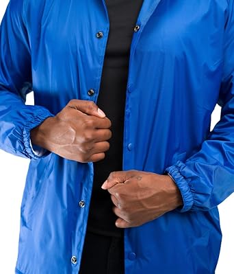 Cottonhood Men's Lightweight Nylon Coach Jacket Water-Resistant Windbreaker