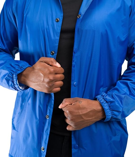 Cottonhood Men's Lightweight Nylon Coach Jacket Water-Resistant Windbreaker