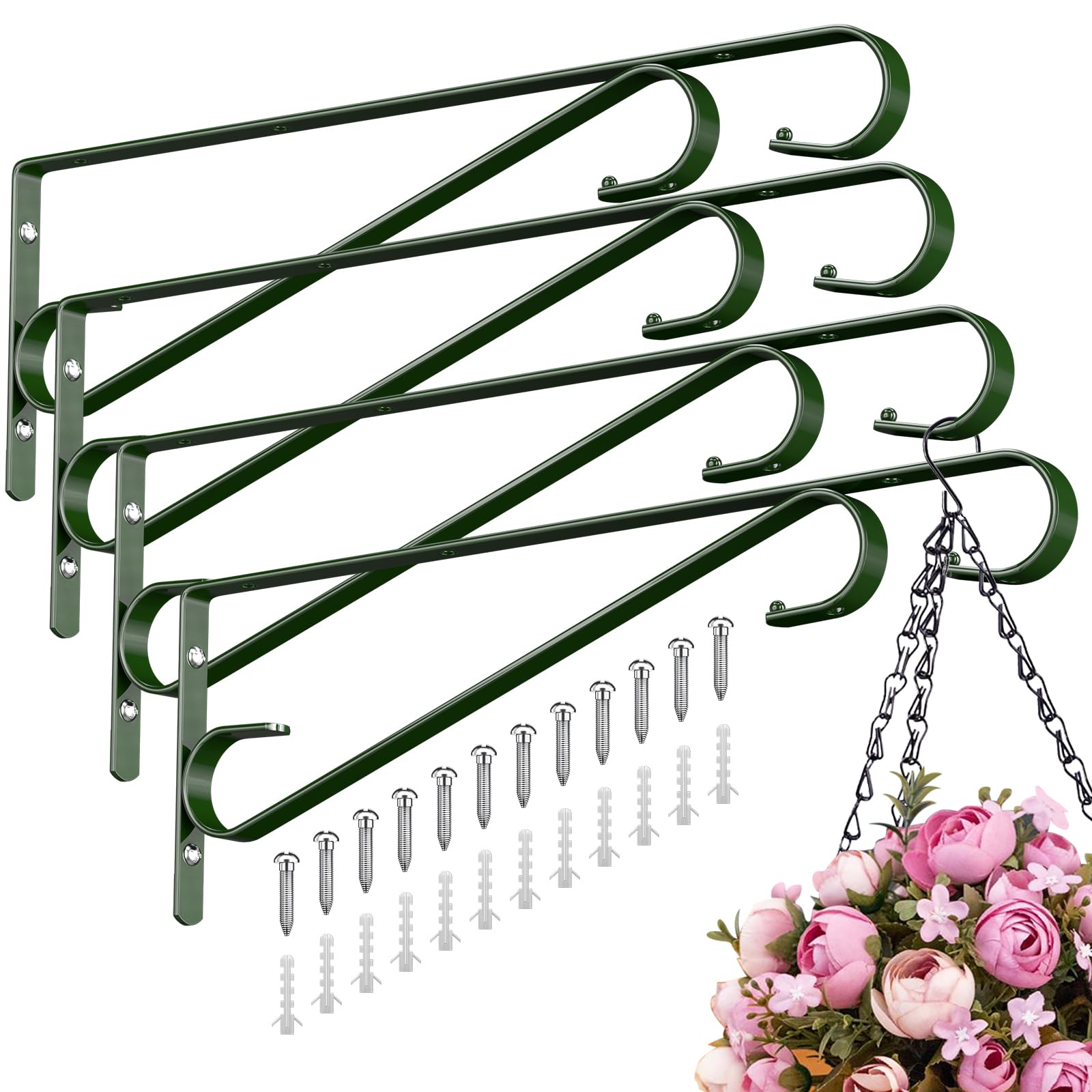 Hystun Plant Hangers Bracket 4-Pack