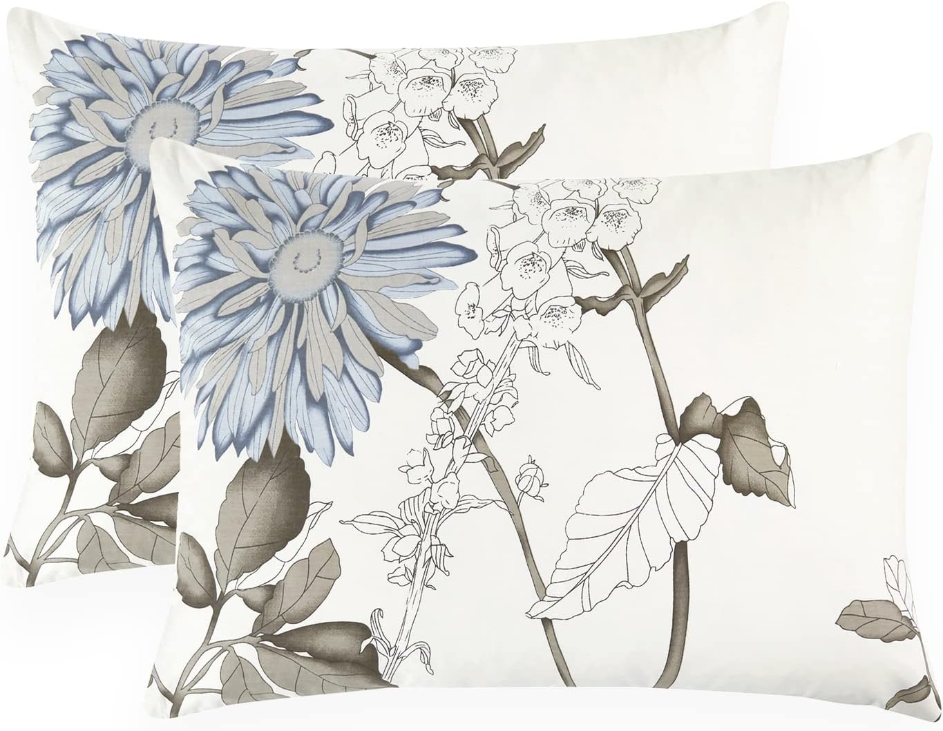 Housse De Couette Fleurie Bleu Vintage | Plante Paradise
