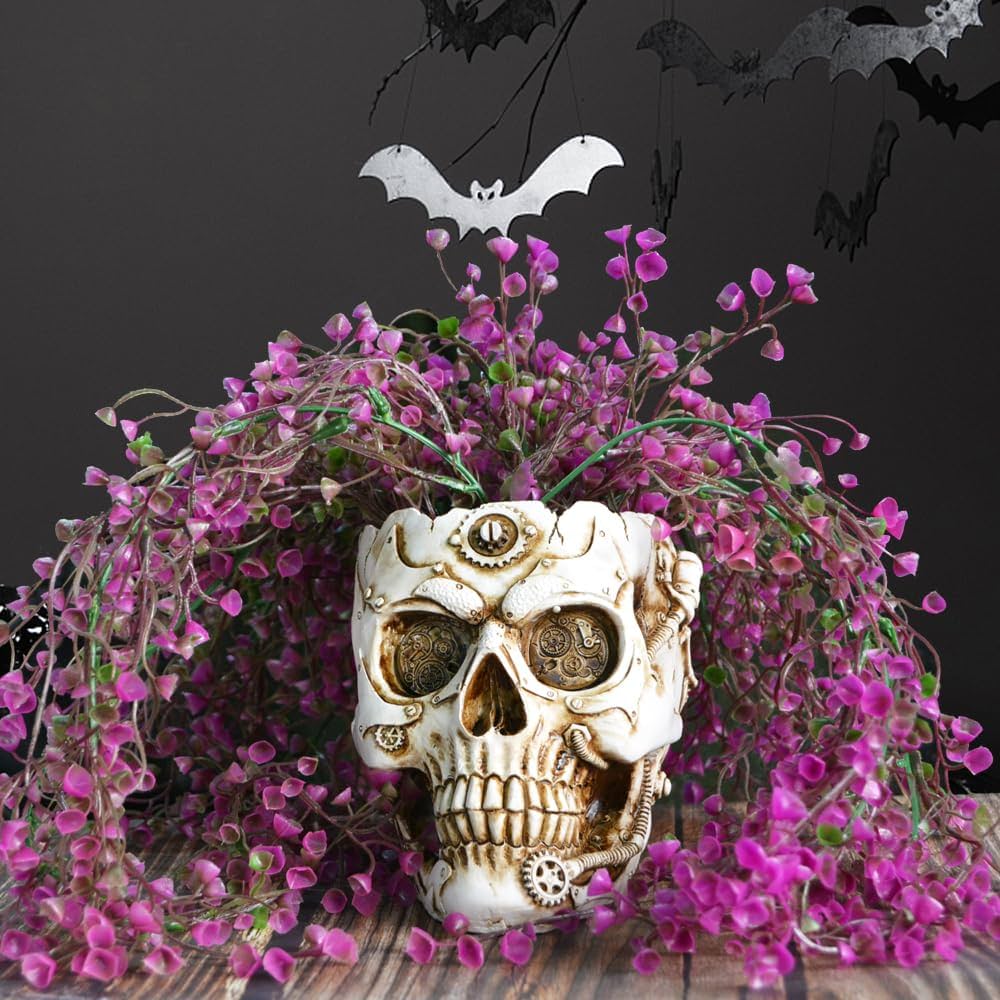 No.5205 Death 壁掛け ホラー デコレーション スカル グリーン Amazon.co.jp: スカルプランター ハロウィンデコレーション 屋内