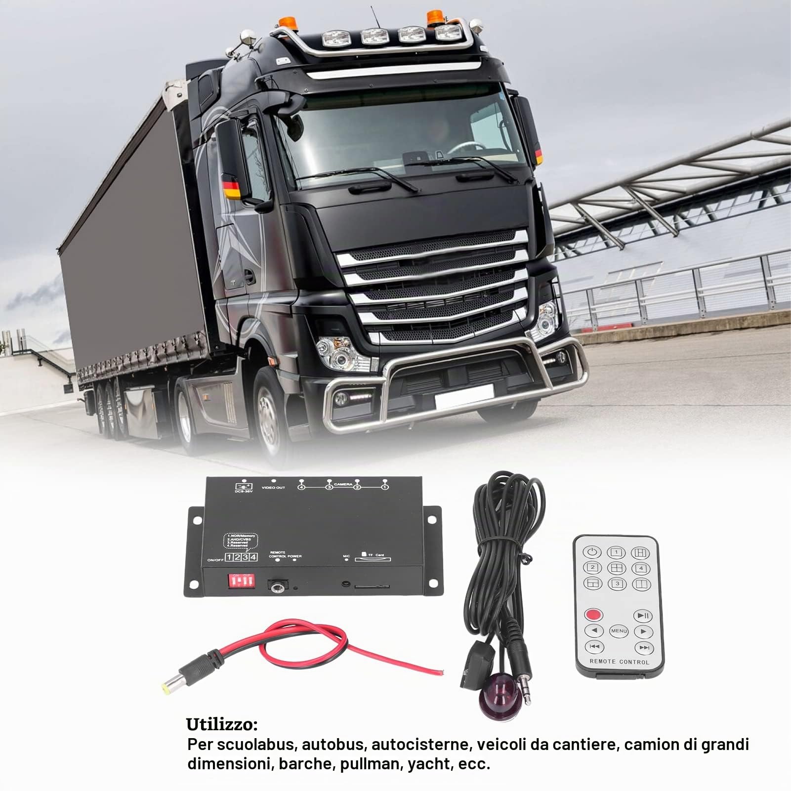 Videoregistratore Mobile DVR per Auto, Mini MDVR 1080P a 4 Canali Design di Livello Industriale per Camion, Rimorchi, Furgoni, Autobus e Veicoli